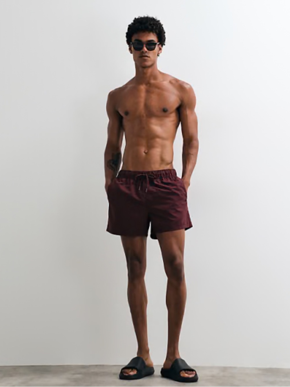 Zara Men’s Swim Shorts Eggplant NWT Beach Swim